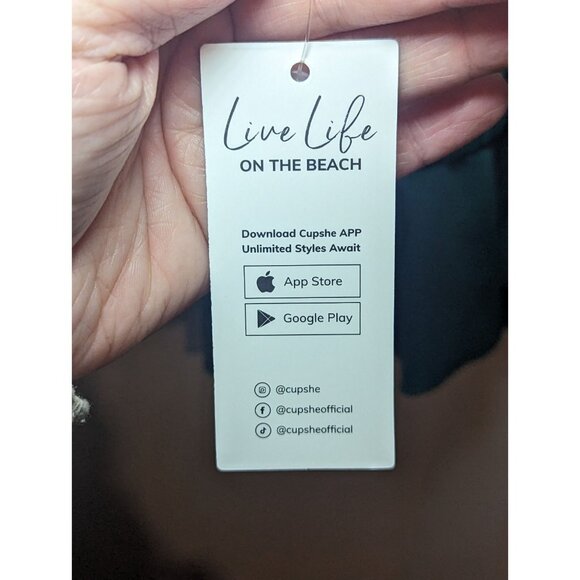 Cupshe Army Green Ruffle Swim Top Size Small - Picture 7 of 10